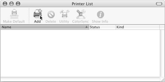 Pokiaľ používate Mac OS X v0..8, kliknite dvakrát na zložku [Utilities] a potom kliknite dvakrát na ikonu [Print Center].