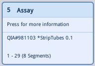 Zobrazí sa obrazovka Assay Setup/Loading information (Nastavenie testu/informácie o plnení). 2.