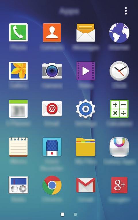 Základy Obrazovka aplikácií Na obrazovke aplikácií sa zobrazujú ikony všetkých aplikácií vrátane nových nainštalovaných aplikácií.