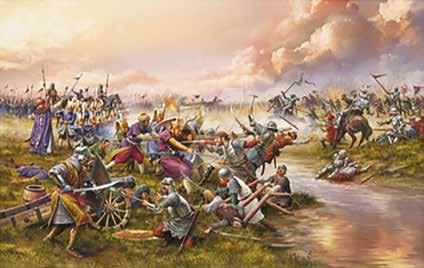 Obrázok 6: Bitka pri Moháči Po Sulejmanovej smrti nasledovalo obdobie vlády slabých sultánov, ktoré spôsobilo oslabenie Osmanskej ríše.