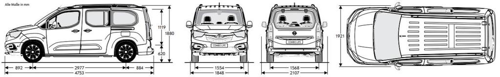 TECHNICKÉ ÚDAJE COMBO LIFE XL Motor Prevodovka Jazdná dynamika Spotreba (l/100 km) Spotreba a emisie (l/100 km) WLTP Hmotnosti (kg) Objem batožinového priestoru GCIE (l) 1.2 TURBO S/S 1.2 TURBO S/S 1.5 CDTI S/S 1.