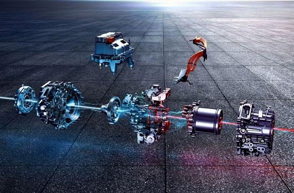Technológie Automatická 10-stupňová prevodovka Štvorstupňová prevodovka elektromotora v spolupráci so šesťstupňovou prevodovkou spaľovacieho motora zaisťuje dokonale hladké dávkovanie výkonu.