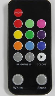 Stlačte jedno z deviatich tlačidiel zobrazujúcich rôzne farebné módy pre výber požadovanej farby svetla.