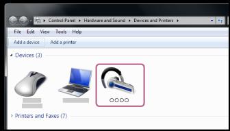 Pripojenie k spárovanému počítaču (Windows 7) Pred spustením operácie skontrolujte nasledovné: V závislosti od počítača bude potrebné zapnúť vstavaný adaptér Bluetooth.