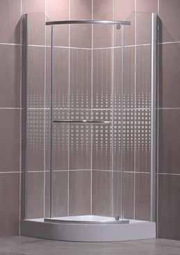 SPRCHOVACIE KÚTY GRADO Sprchovací kút štvrtkruhový s jednokrídlovými dverami výplň: farba profilu: kovanie: rádius: