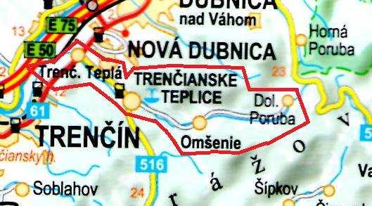 4. Mikroregión Teplička 4.1 Poloha a rozloha Mikroregión Teplička sa rozprestiera v strednej časti Trenčianskeho kraja, v okrese Trenčín, okolo kúpeľného mesta Trenčianske Teplice.