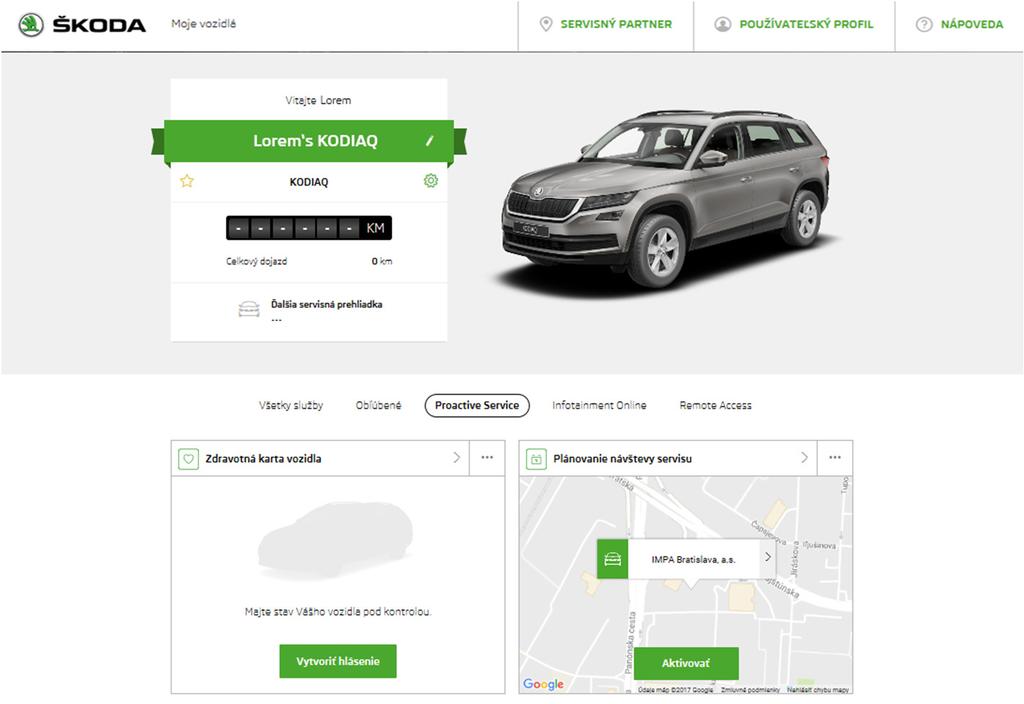 Portál Connect Plánovanie návštevy servisu Služba Plánovanie návštevy servisu poskytuje možnosť, že Vaše vozidlo bude informovať Vášho preferovaného servisného partnera o blížiacom sa termíne