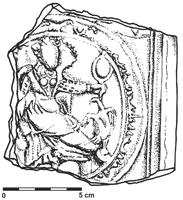 zánikového zásypu (vrstva 140) stredovekej fortifikačnej priekopy, motív Pýchy zo zrkadlom