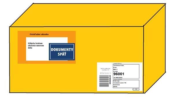 V žiadnom prípade nie je možné označiť zásielku inou etiketou Obálka musí byť umiestená tak, aby etiketa pre spätné doručenie nebola viditeľná Túto službu poskytuje DHL Parcel na celom území