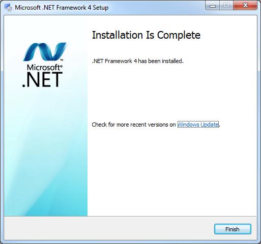 B. Microsoft.NET 4 Potvrďte súhlas s licenčnými podmienkami a stlačte Install.