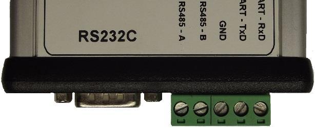 3.2 Pripojenie a nastavenie HW Ku prevodníku je možné pripojiť sa dvomi spôsobmi pomocou skrutkovacích svoriek pre zbernice RS-485/UART a pomocou konektora Cannon D-SUB 9F ku portu RS-232.
