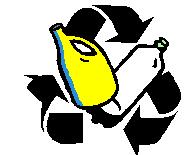 Príloha, informačný leták pre triedený zber komunálneho odpadu: Budeme ukladať do nádoby alebo do RECY- vreca ZELENEJ farby Fľaše nebudeme rozbíjať, ponecháme ich celé Pred uložením do nádoby alebo