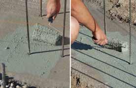 Pod betónový základ vytvoríme štrkové lôžko vo výške cca 15 cm. Základy musia byť vyhotovené v súlade s požiadavkami na statiku.
