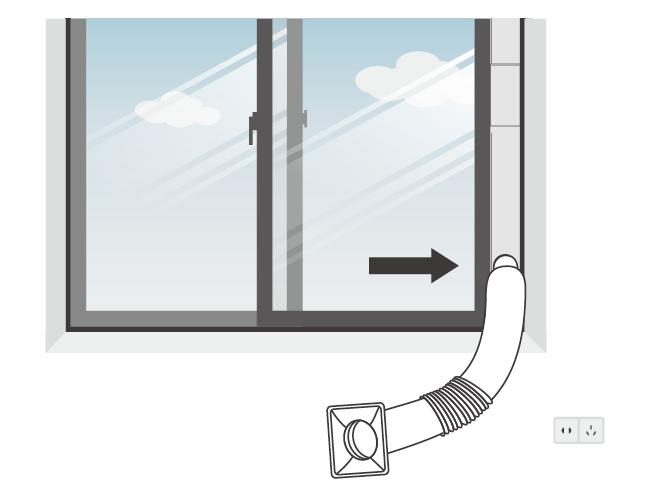 hadicu a nemáte inú možnosť pre odvod horúceho vzduchu z prístroja (napríklad