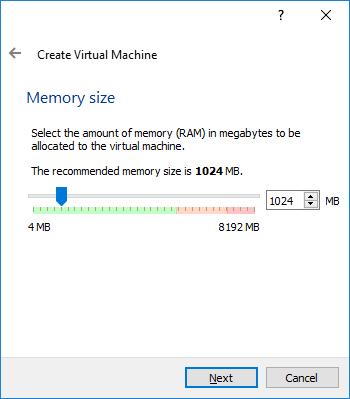 Veľkosť pamäte zvoľte podľa fyzickej veľkosti operačnej pamäte v počítači.