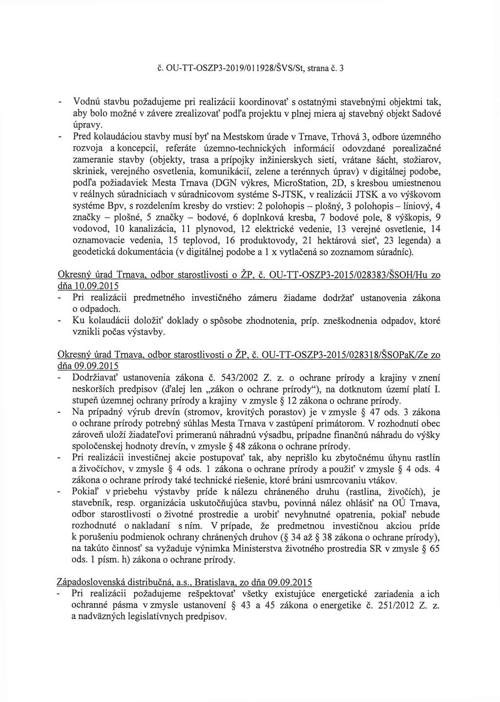 č. OU-TT-OSZP3-2019/011928/ŠVS/St, strana č.