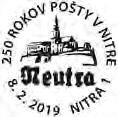 SLOVENSKÁ ZNÁMKA Obraz PPP Názov, autor, základné údaje, miesto a dátum používania 250 rokov pošty v Nitre.