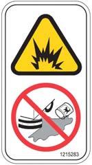 ETIKETA PRE BEZPEČNOSŤ Nepripojte rozprašovač alebo hadicu mimo stroja.