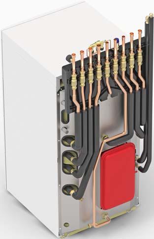 Integruje pripojovacie potrubie: okruh chladiva, priamy vykurovací okruh a TV. Môže sa na ňu namontovať tiež balenia EH1/2/3, ktoré sú uvedené nižšie.