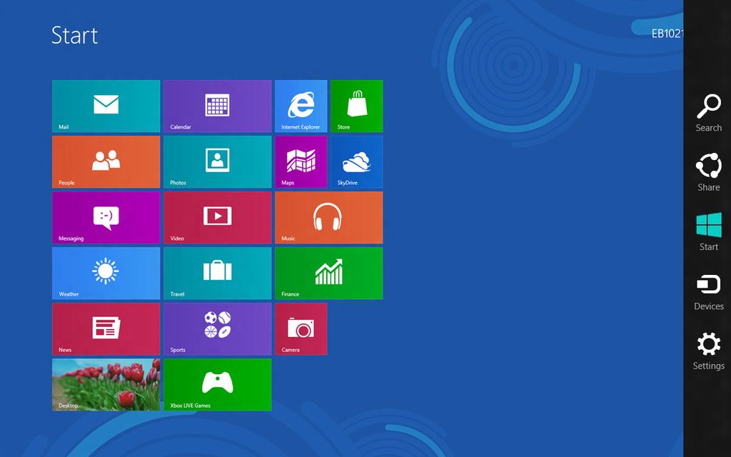 Pripojenie v systéme Windows 8 Wi-Fi pripojenie 1. Spusťte okno s položkami Charms z úvodnej obrazovky Start alebo z režimu akejkoľvek aplikácie.