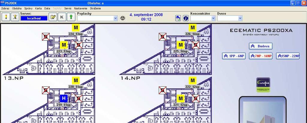 4.3 ARCHITEKTÚRA HLAVNÉHO PANELA PROGRAMU PS200X Architektúra hlavného panela bola zvolená tak, aby bol z hľadiska obsluhy prehľadne usporiadaný.