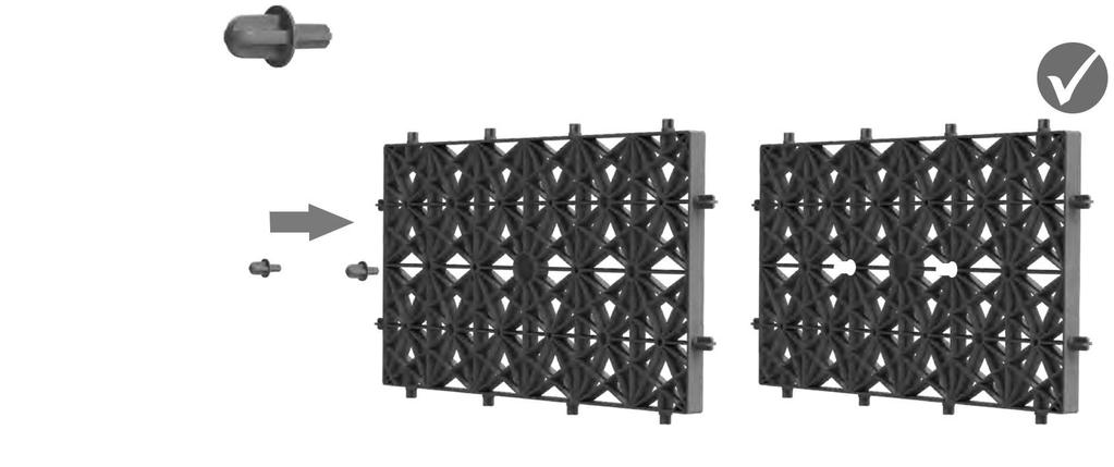 KOMPLETIZÁCIA ZÁKLADOVÝCH PANELOV Vyberte zo stredu bočných panelov spojovacie kolíky.