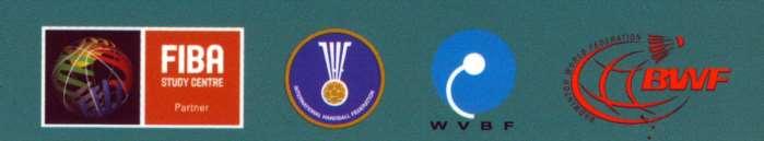 Certifikáty športových federácií Reklamné značky športových federácií Tieto reklamné logá vyzerajúc ako certifikačné logá sa zobrazujú pri jednotlivých výrobkoch športových podláh.