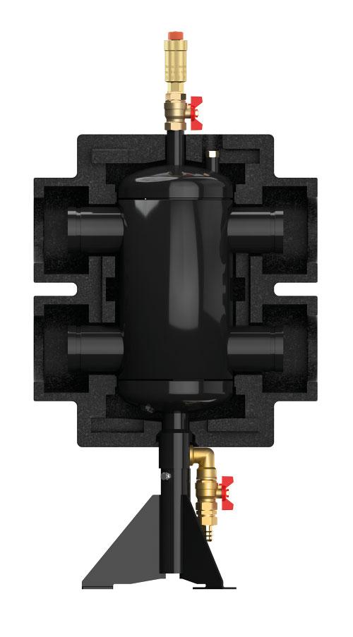 Hydraulický stabilizátor 02 Teleso: zvarený okrúhly zásobník s pripojovacími hrdlami z bezšvových oceľových rúrok vrátane drážky Victaulic.