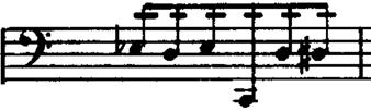 Štúdie 303 Príklad 13a: prvý motív opakovaný tón s obalom v prvej pomalej časti skladby Príklad 13b: druhý, melodický motív z prvej časti Príklad 13c: tretí, motorický motív z druhej časti.