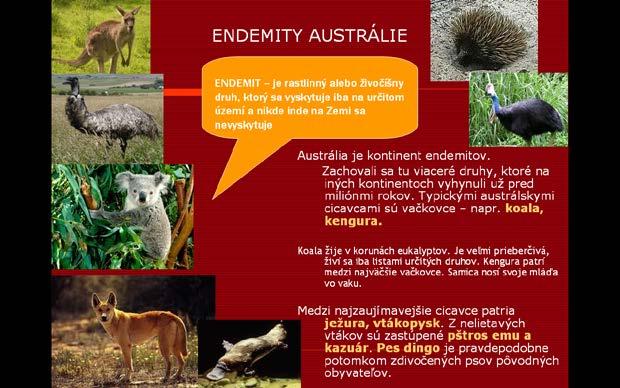 7 Endemity Austrálie Vysvetlenie