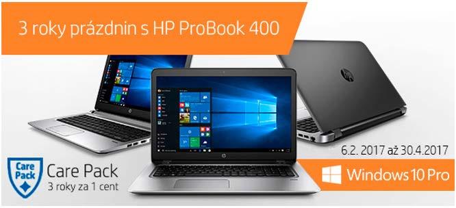 3 roky prázdnin s HP ProBook 400 6.2.2017 až 30.4.2017 K notebookom HP ProBook rady 400 s OS Win 10 Pro rozšírenie záruky na 3 roky (Oprava zariadenia v servisnom stredisku) za 1 cent.