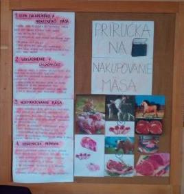 Príručka na nakupovanie a skladovanie mäsa Jožko, žiak ôsmeho ročníka, si nachystal plagát o