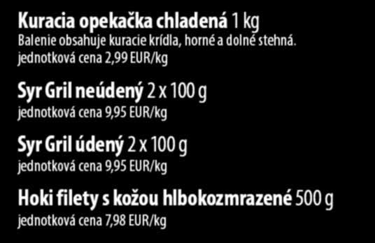 jednotková cena 2,99 EUR/kg Syr Gril neúdený 2 x 1 g