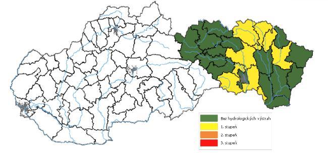 17 5. Hydrologické výstrahy Odbor Hydrologický monitoring, predpovede a výstrahy Košice vydal 30.1 až 1.2.
