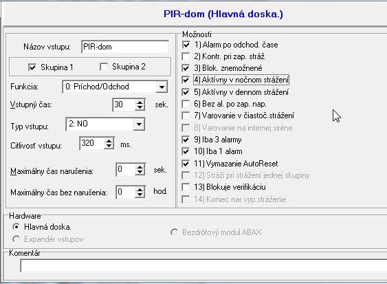34 Programovanie SATEL Obr. 9. Programovanie parametrov vstupu v okne Versa Štruktúra v programe DLOADX (príklad konfigurácie).