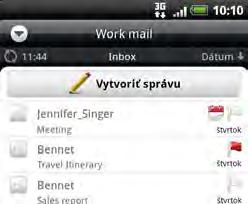 101 E-mail Kontrola priečinka Doručená pošta Keď otvoríte aplikáciu E-mail, zobrazí sa priečinok Doručená pošta jedného z e-