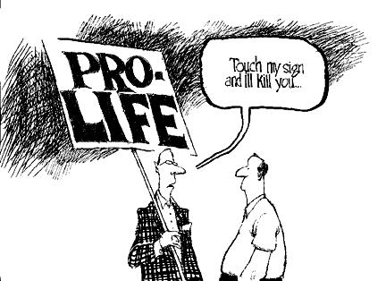 možnosti je odsudzované. Súčasťou politiky Za život je vyhrážanie sa lekárom, ktorí sú ochotní vykonať potrat. Za život je proti plánovaniu rodiny a používaniu niektorých druhov antikoncepcie.