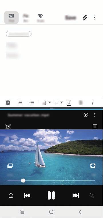 Aplikácie a funkcie Viac okien Úvod Funkcia Viac okien umožňuje naraz spustiť dve aplikácie v rozdelenom zobrazení na displeji.