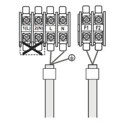 Zariadenie musí byť nainštalované tak, aby mohla byť jednoducho vykonaná údržba. 6.1 Pripojenie hlavného napájacieho kábla Pripojte napájací kábel pomocou ok viď obrázok nižšie.