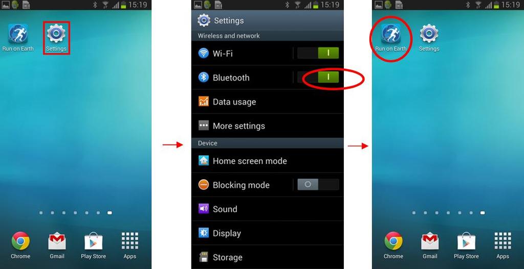 . Ladenie BT a APP Krok : Umiestnite Android tablet pred LED obrazovku.