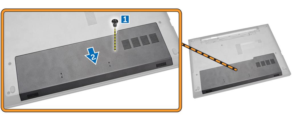 4. Vyberte prístupový panel z počítača. Inštalácia prístupového panela 1. Zasuňte prístupový panel do skrinky. 2.