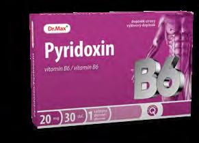 Pyridoxin 20 mg, 30 tbl Vitamín B6 (pyridoxín) prispieva: k správnemu fungovaniu imunitného a