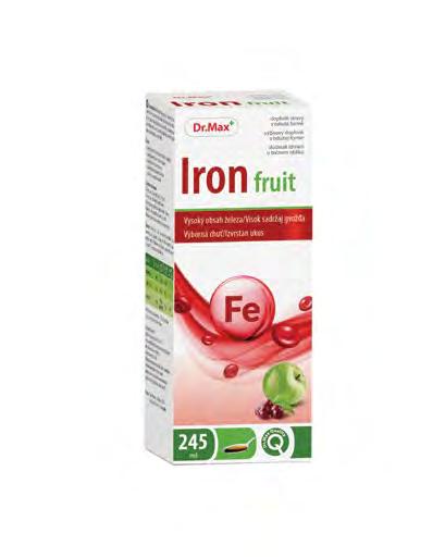 Vitamíny a minerály Železo 14 mg, 90 tbl Iron fruit 245 ml Obsahuje
