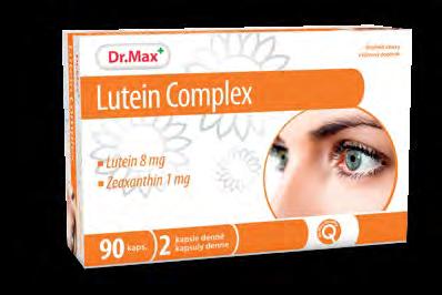 Oči Lutein Complex Premium 90 cps Lutein Complex Premium navyše obsahuje rybí olej, betakarotén a meď.