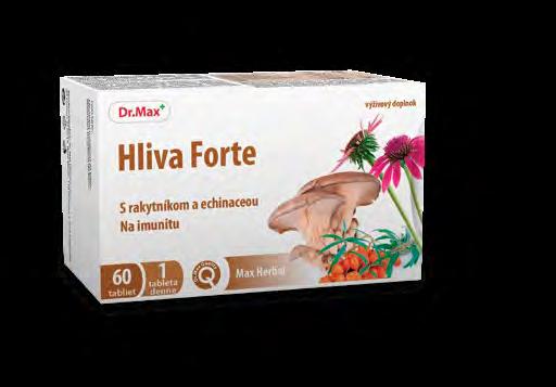 Rastlinné extrakty Hliva Forte 60 tbl / 120 tbl Tablety obsahujú 300 mg vysokokvalitného extraktu z hlivy ustricovej pripraveného zo 4 800 mg čerstvej