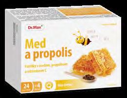 Pastilky Med a propolis 24 ks Pastilky s obsahom medu, propolisu a vitamínu C, ktorý