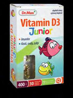 Vitamin D3 Junior 400 I.U., 30 cps Každá kapsula Vitamin D3 Junior obsahuje 400 I.U. (medzinárodných jednotiek) vitamínu D3.