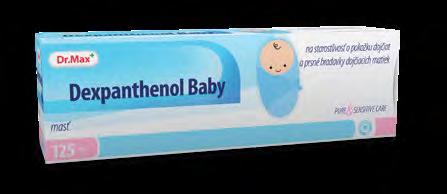 Dexpanthenol Baby 125 ml Vďaka špeciálnej formulácii s obsahom dexpantenolu, glycerínu a vitamínu E táto masť zvláčňuje pokožku a obmedzuje jej