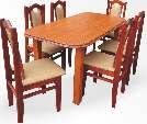 150-190/80/77cm (hĺb./šír./výš.), 6 x stolička: 100/41/45/40cm (výš./šír./výš. sedadla/hĺb.
