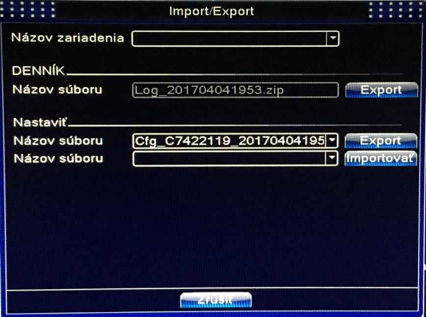 Obrázok 7.21 Rozhranie importu/exportu 7.12 